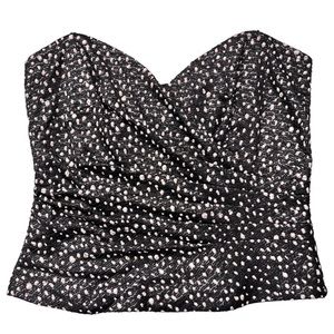 Veronique Young Black Textured Corset Bustier Top Size 4